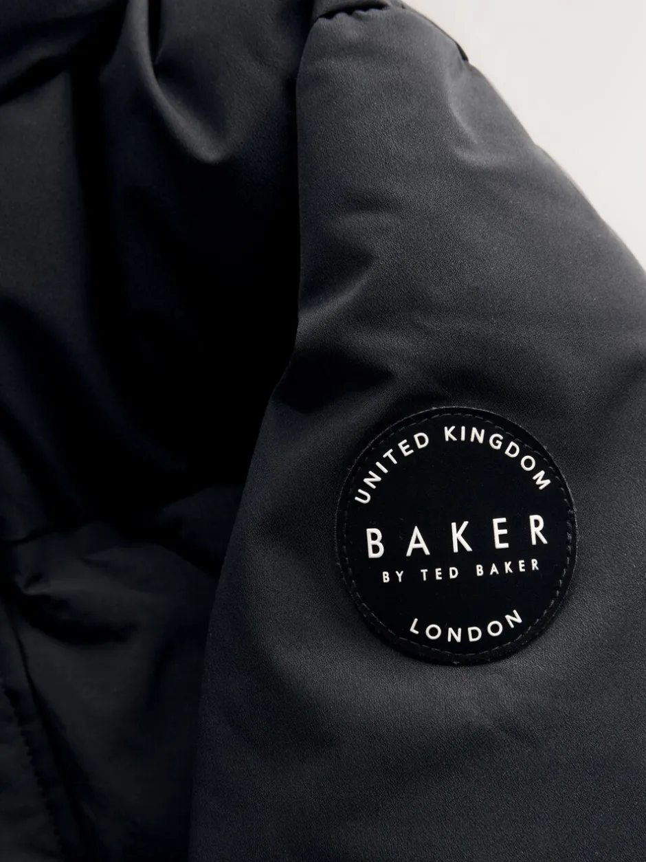 Schoolkleding|Jassen En Jacks|Baker by Ted Baker - regenbestendige gewateerde lange jas Zwart