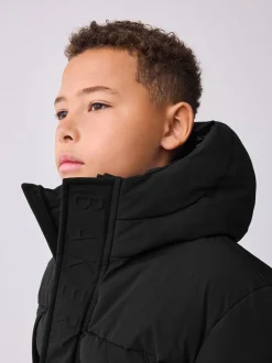Schoolkleding|Jassen En Jacks|Baker by Ted Baker - regenbestendige gewateerde lange jas Zwart