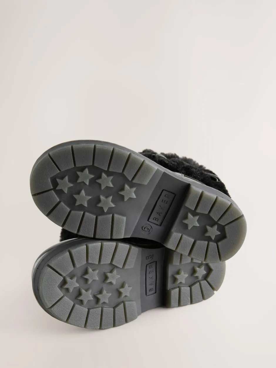 Boots|Baker by Ted Baker - - Meisjeslaarzen met imitatiebont en strik Zwart