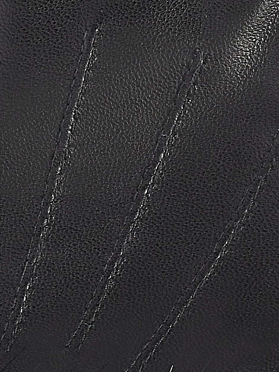 Mutsen, Handschoenen En Sjaals*Barbour - ® - Leren handschoenen met imitatiebontrand Zwart