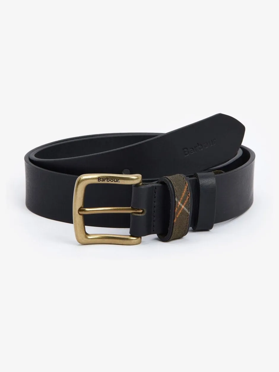 Riemen En Bretels|Barbour - ® Esk Leren Tartan Riem Zwart