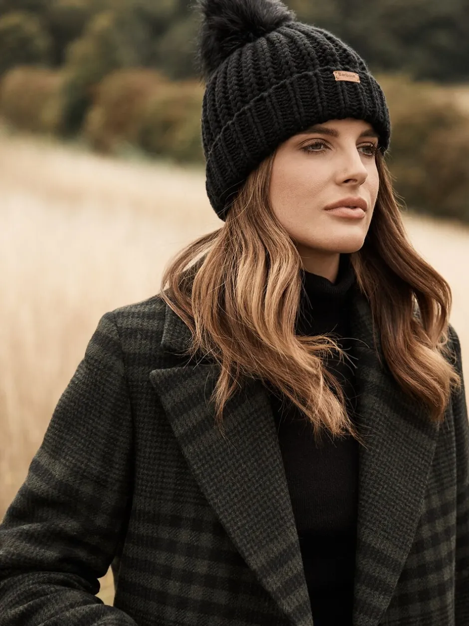 Mutsen, Handschoenen En Sjaals|Barbour Zwart - ® Saltburn beanie-muts met pompon
