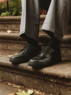 Schoenen|Base London - Clapton Brogue Trainer Zwart