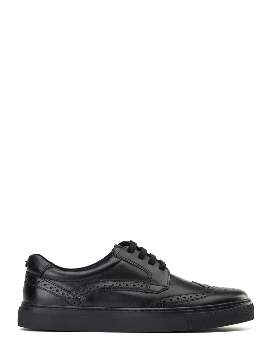 Schoenen|Base London - Clapton Brogue Trainer Zwart