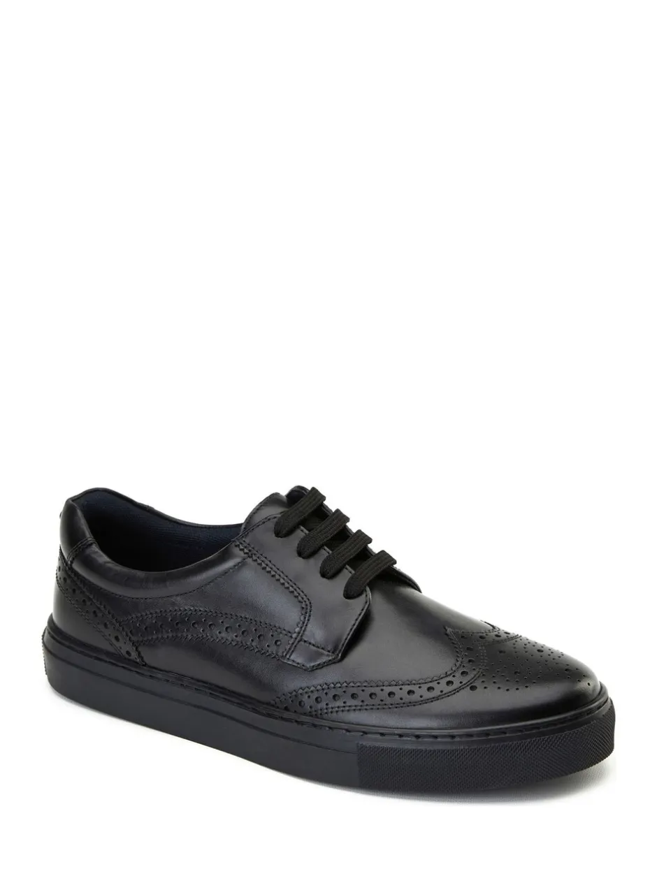 Schoenen|Base London - Clapton Brogue Trainer Zwart