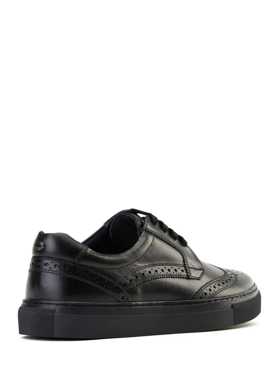 Schoenen|Base London - Clapton Brogue Trainer Zwart