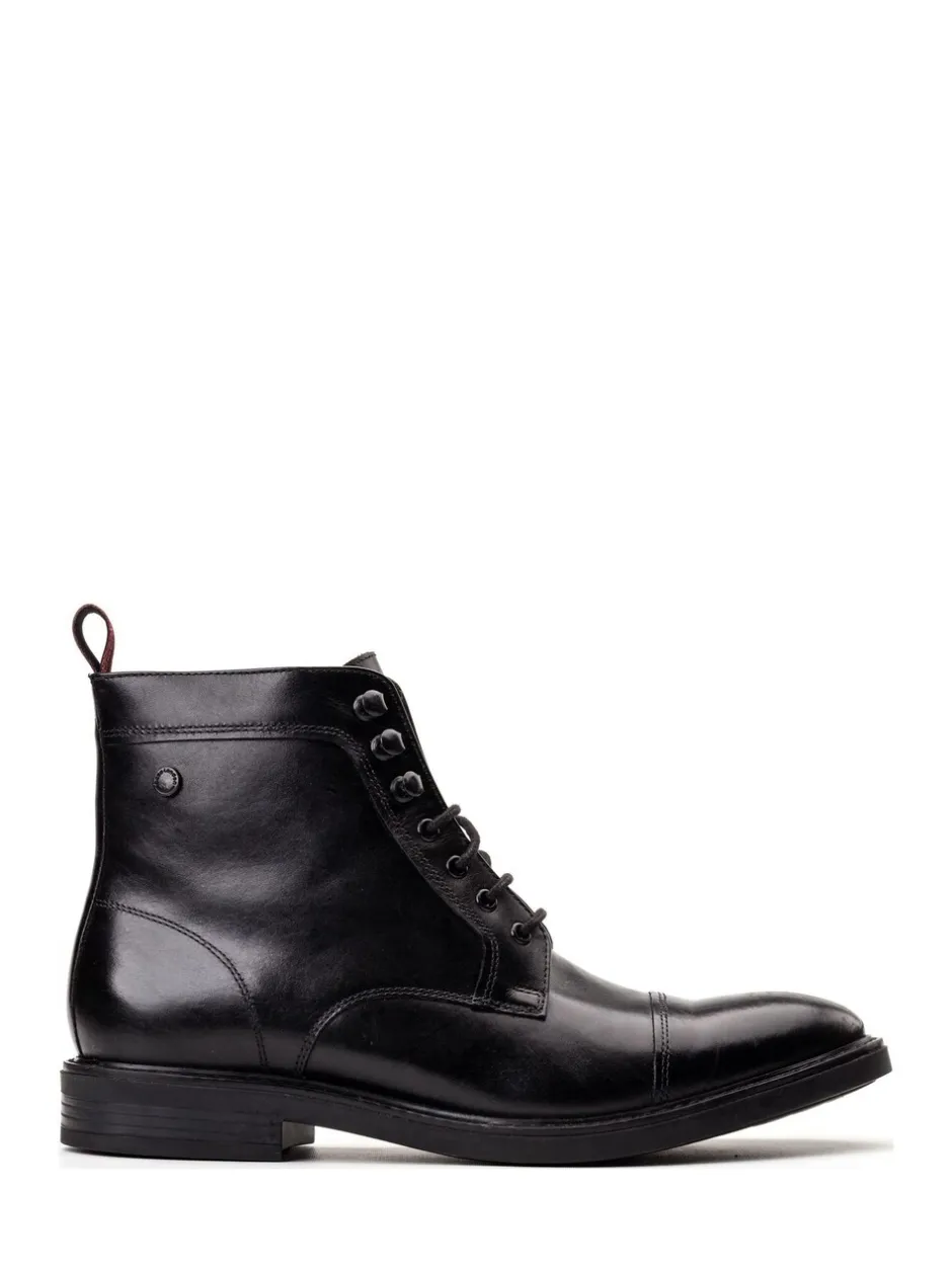 Formele Schoenen|Boots|Base London - Plymouth Toe Cap Boot Zwart