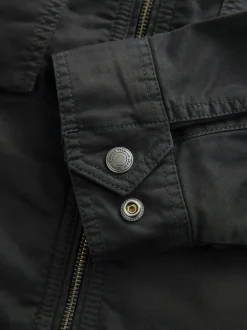 Jassen En Jacks|Next - Borg Lined Zip Through Funnel Jacket Zwart