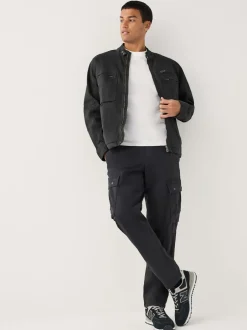 Jassen En Jacks|Next - Borg Lined Zip Through Funnel Jacket Zwart