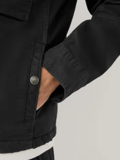 Jassen En Jacks|Next - Borg Lined Zip Through Funnel Jacket Zwart