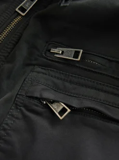 Jassen En Jacks|Next - Borg Lined Zip Through Funnel Jacket Zwart