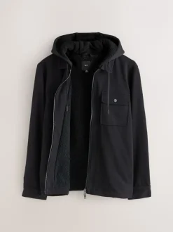 Sweaters En Hoody´S|Sweaters En Hoody´S|Next - Borg overshirt met fleecevoering Zwart
