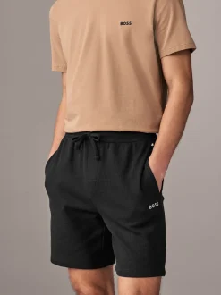 Shorts*BOSS Zwart - Waffle Shorts