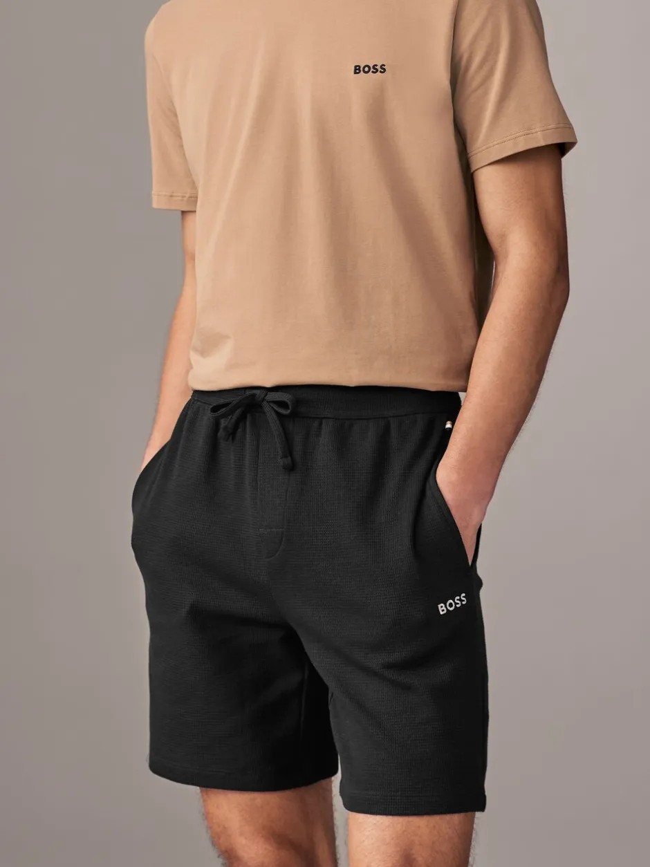 Shorts*BOSS Zwart - Waffle Shorts