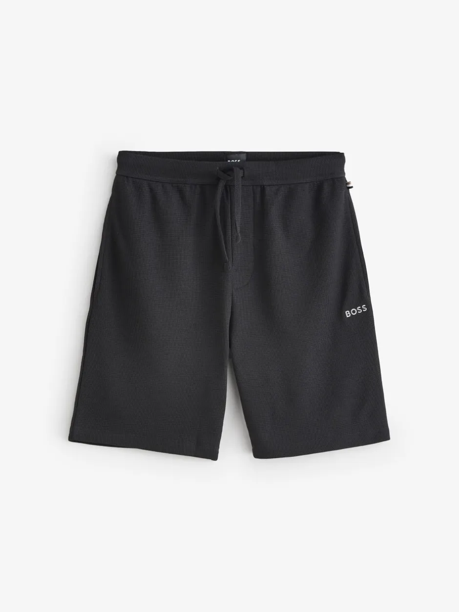 Shorts*BOSS Zwart - Waffle Shorts