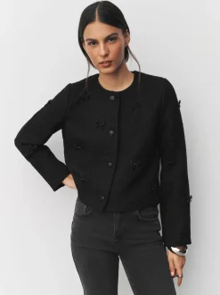 Jassen En Jacks*Next Zwart - Bouclé jackje met kralenstrik