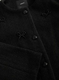 Jassen En Jacks*Next Zwart - Bouclé jackje met kralenstrik