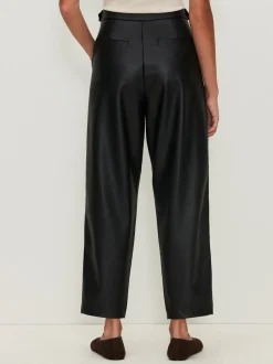 Broeken*Next - Broek met benen van imitatieleer Zwart