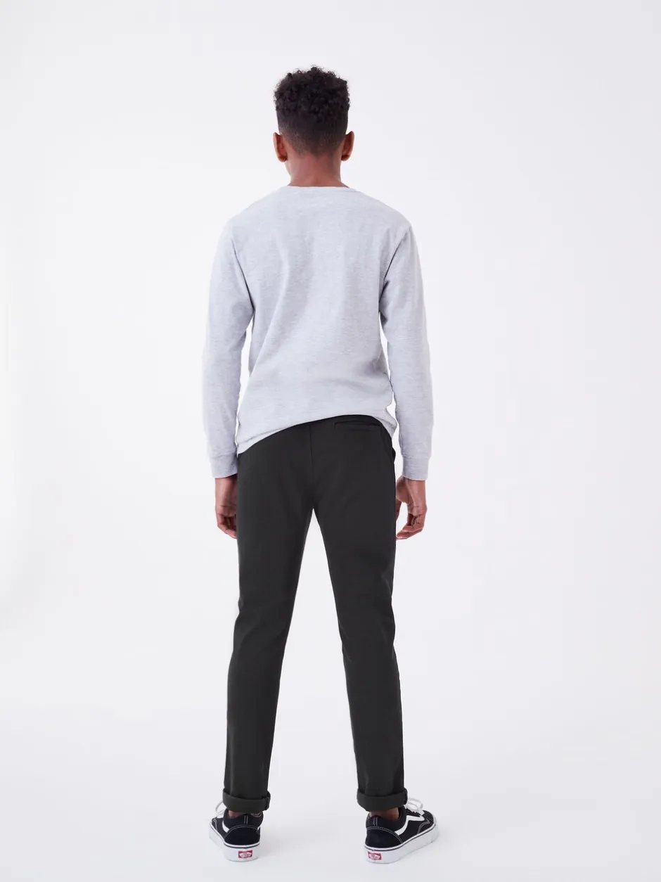 Schoolkleding|Broeken En Chino's|Next - Broek met geribde elastische taille (3-16 jr) Zwart