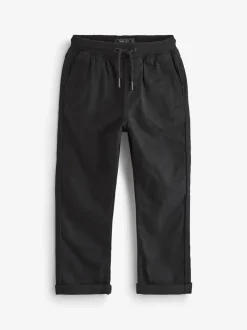 Schoolkleding|Broeken En Chino's|Next - Broek met geribde elastische taille (3-16 jr) Zwart
