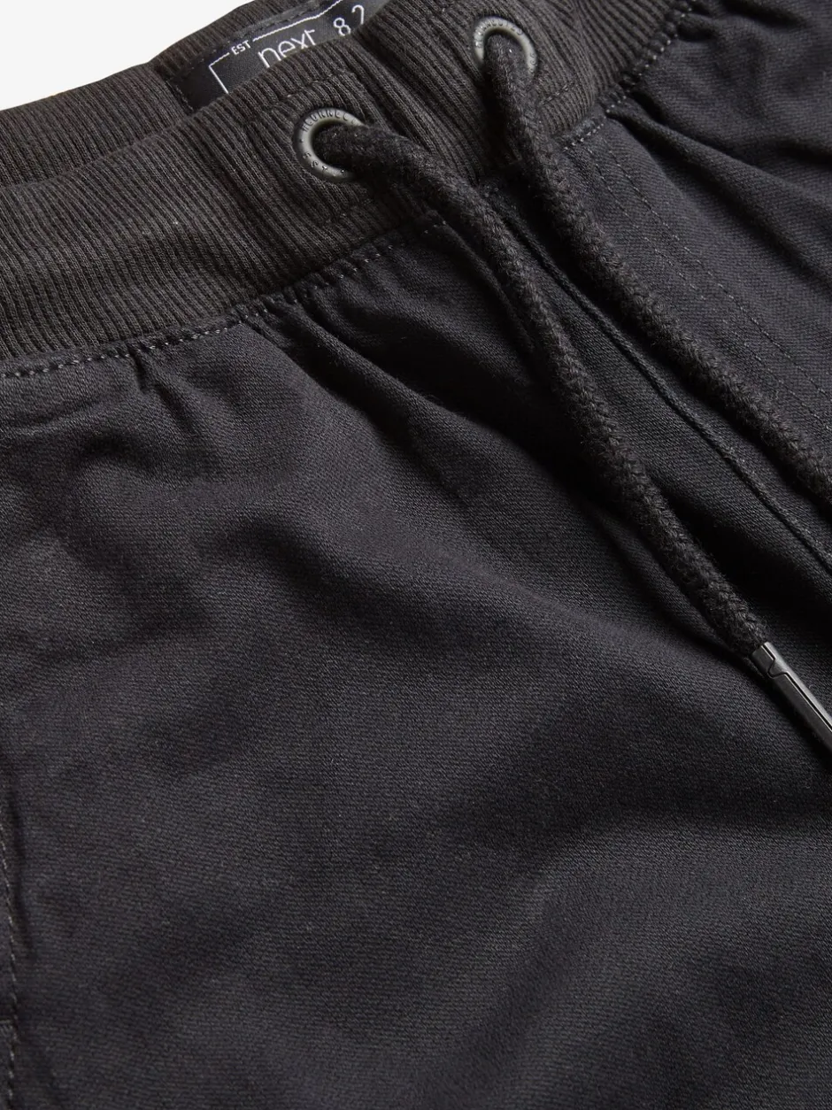 Schoolkleding|Broeken En Chino's|Next - Broek met geribde elastische taille (3-16 jr) Zwart
