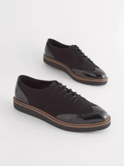 Ruimvallend En Extraruimvallend|Lage Schoenen*Next - Brogue Lace Up Chunky Sole Shoes Zwart