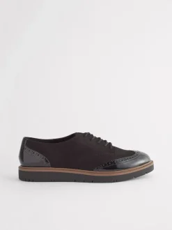 Ruimvallend En Extraruimvallend|Lage Schoenen*Next - Brogue Lace Up Chunky Sole Shoes Zwart