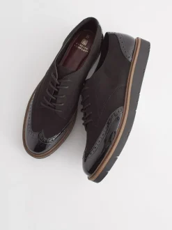 Ruimvallend En Extraruimvallend|Lage Schoenen*Next - Brogue Lace Up Chunky Sole Shoes Zwart
