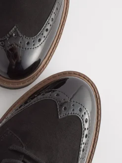 Ruimvallend En Extraruimvallend|Lage Schoenen*Next - Brogue Lace Up Chunky Sole Shoes Zwart
