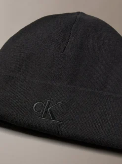 Mutsen, Sjaals En Handschoenen|Calvin Klein - Signature Logo Beanie Zwart