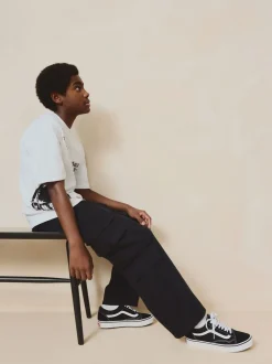 Broeken En Chino's|Next - Cargo broek van geweven twill-katoen (3-16jr) Zwart