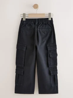 Broeken En Chino's|Next - Cargo broek van geweven twill-katoen (3-16jr) Zwart