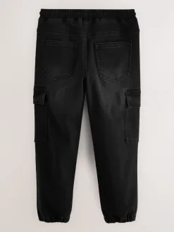 Jeans*Next - Cargo jeans met elastische taille (3-16 jr) Zwart