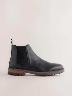Boots|Formele Schoenen*Next - Casual leren chelsea-laars Zwart