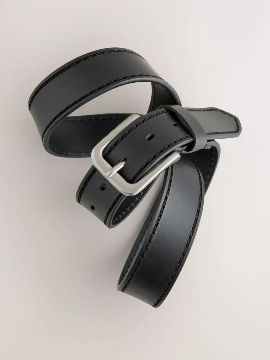 Riemen En Bretels*Next - Casual leren riem Zwart