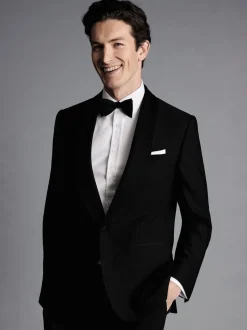 Smokings En Feestkleding|Charles Tyrwhitt - - Slim-fit dinercolbert met sjaalrevers Zwart