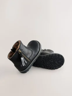Boots*Next Zwart - Chelsea enkellaarsjes met rits en kwastjes