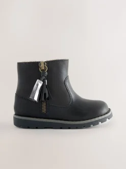 Boots*Next Zwart - Chelsea enkellaarsjes met rits en kwastjes