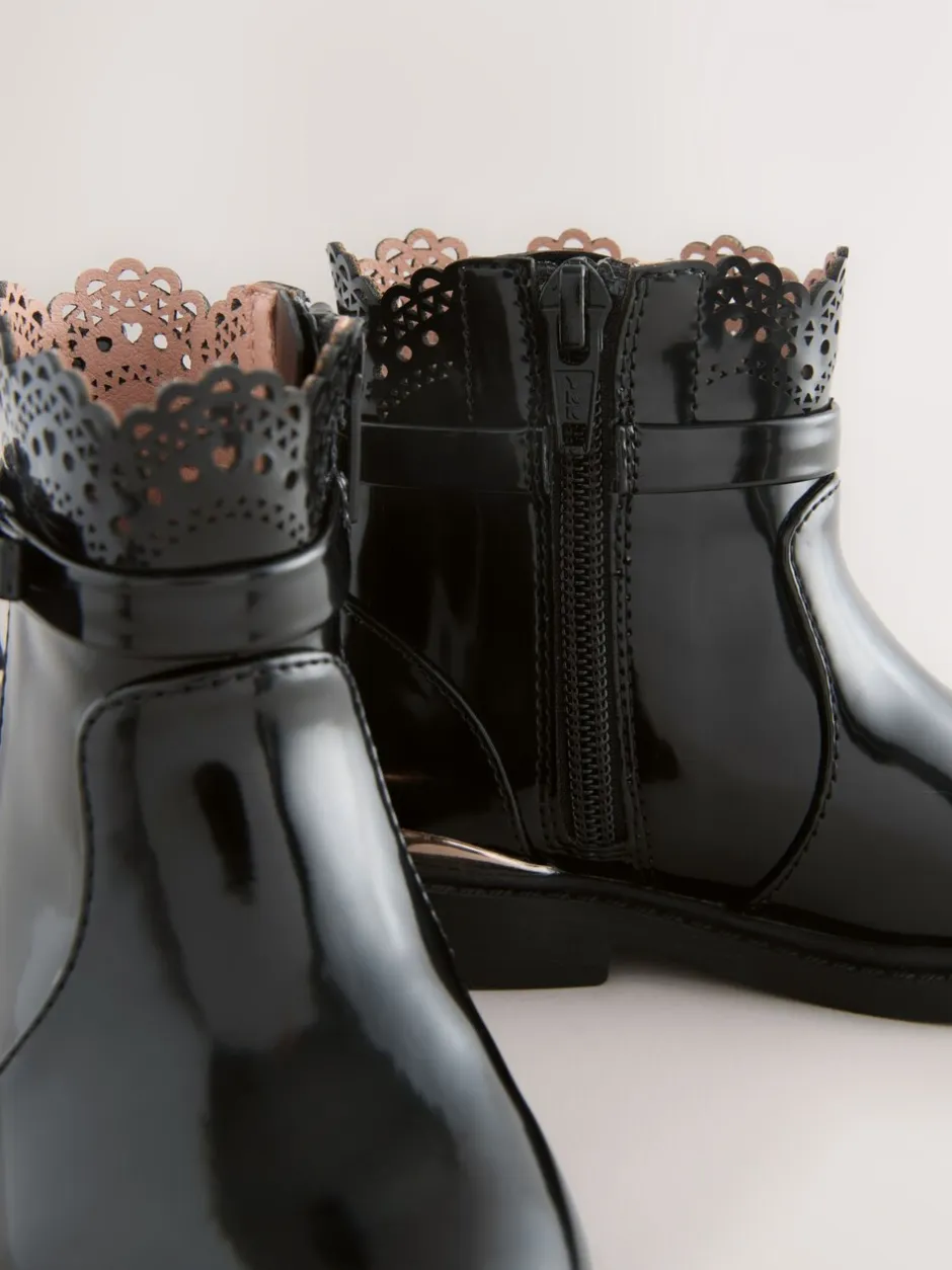 Schoolkleding|Boots*Next - Chelsea enkellaarzen met strik Zwart