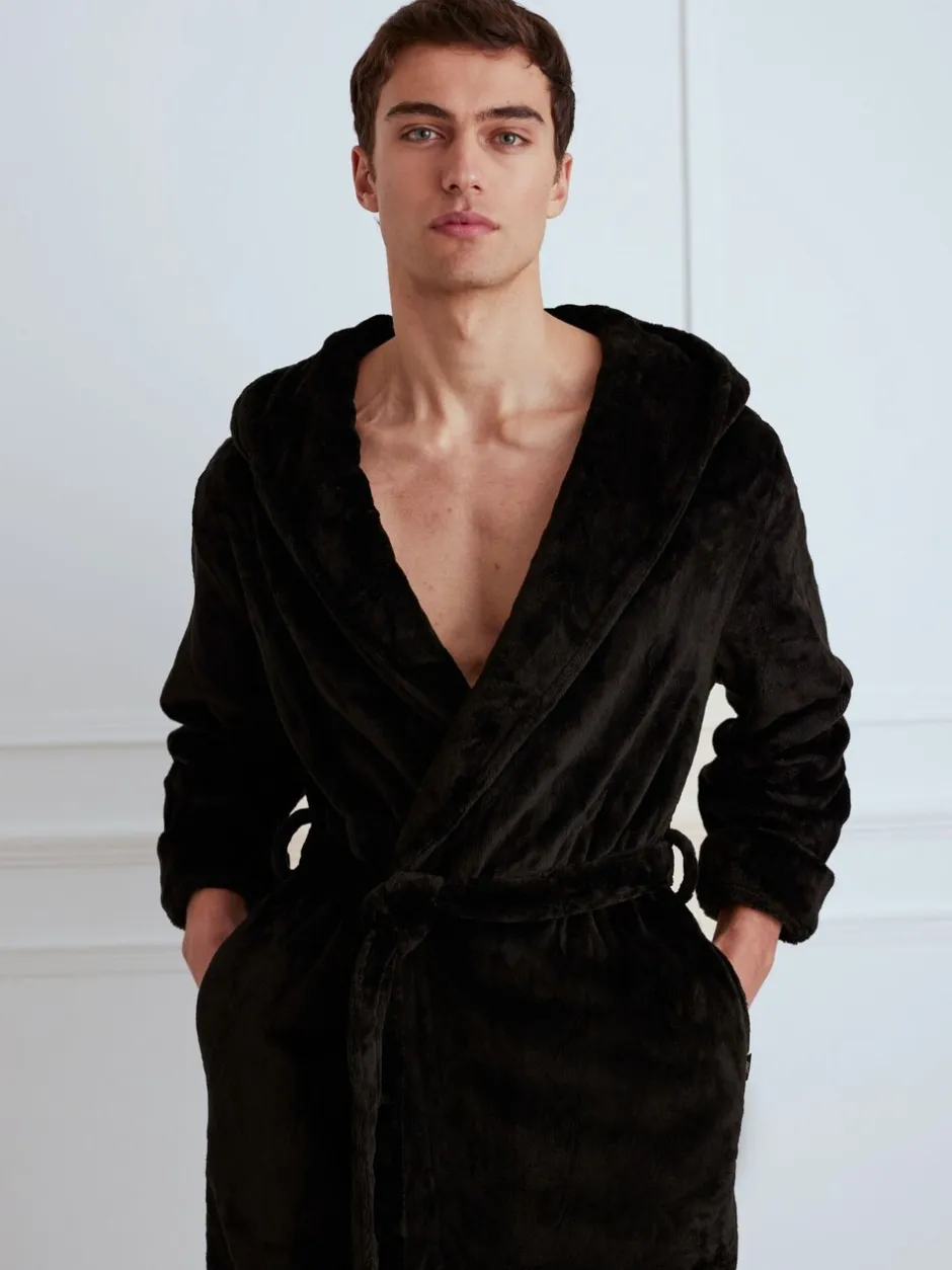 Kamerjassen En Badjassen|Chelsea Peers - - Fleece badjas Zwart