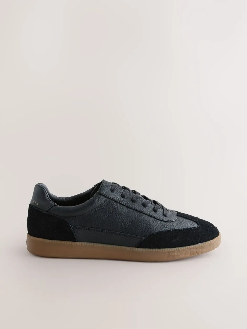 Sneakers*Next - Chic-casual vetersneakers met suède afwerking Zwart
