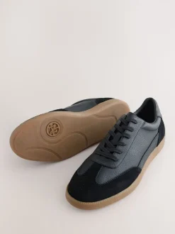 Sneakers*Next - Chic-casual vetersneakers met suède afwerking Zwart