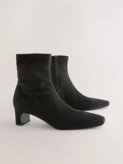 Ruimvallend En Extraruimvallend*Next - Chisel Toe Block Heel Sock Boots Zwart