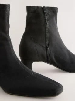 Ruimvallend En Extraruimvallend*Next - Chisel Toe Block Heel Sock Boots Zwart