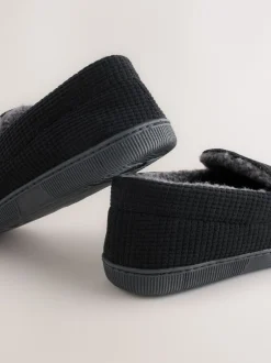 Pantoffels|Loungewear|Next - Closed Back Textured Slippers Zwart