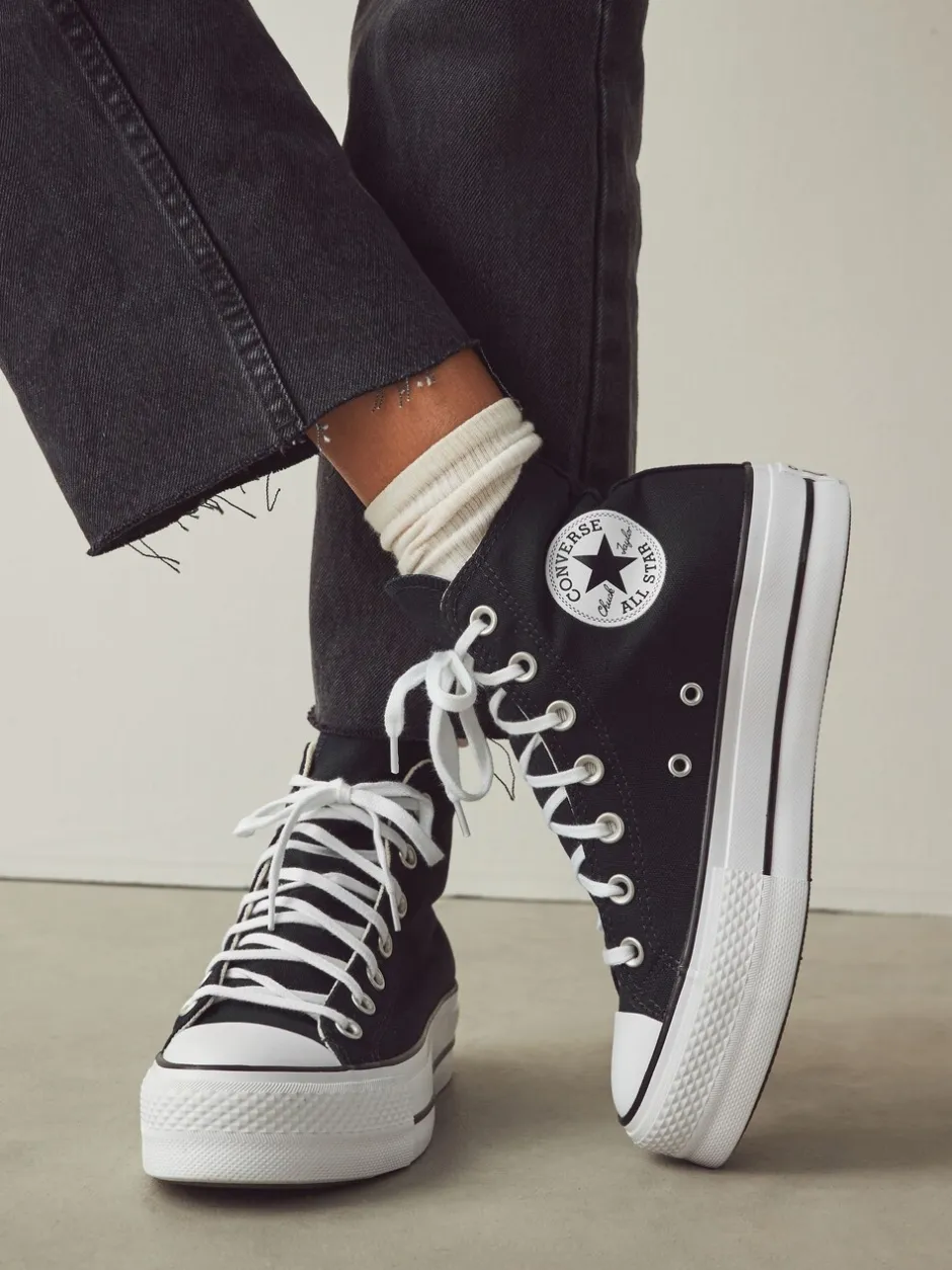 Sneakers*Converse - Lift - Bleke hoge sneakers met plateauzool Zwart