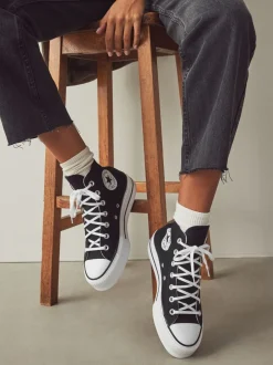 Sneakers*Converse - Lift - Bleke hoge sneakers met plateauzool Zwart