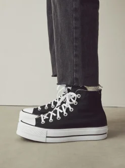 Sneakers*Converse - Lift - Bleke hoge sneakers met plateauzool Zwart