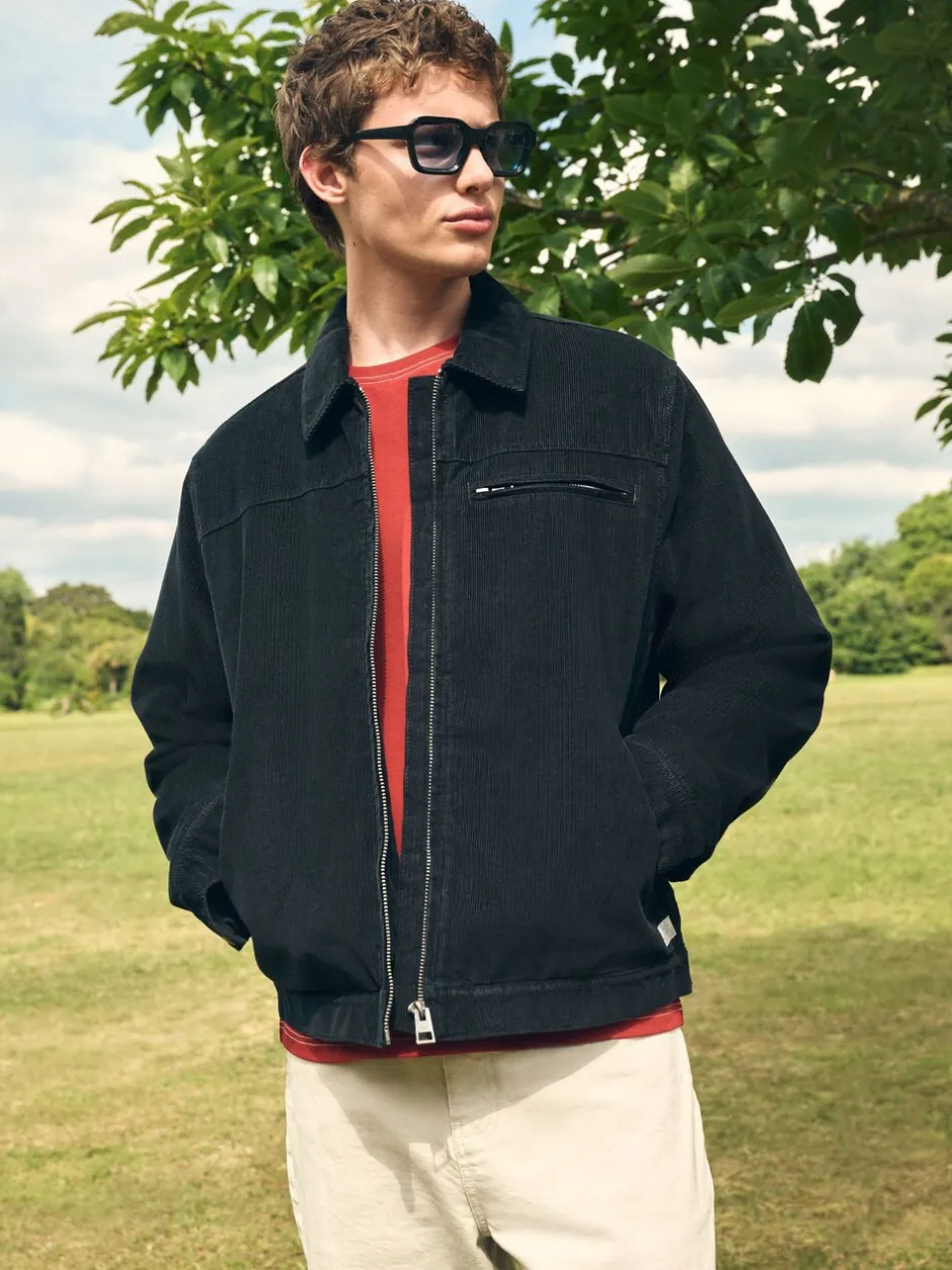 Jassen En Jacks*Next - Corduroy Borg Lined Jacket Zwart