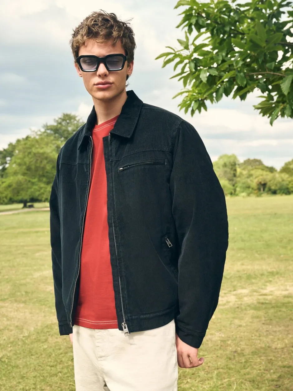 Jassen En Jacks*Next - Corduroy Borg Lined Jacket Zwart